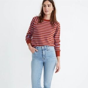 Madewell Luxe Raglan Sweatshirt in Stripe